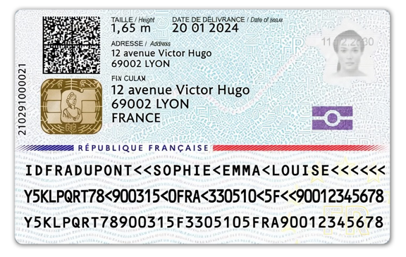 Verso carte nationale d'identité française – photographe identité agréé Marseille 13010